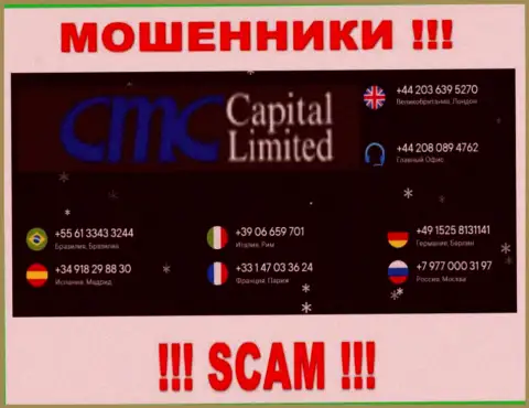 Вам начали трезвонить internet мошенники CMC Capital с различных номеров телефона ? Шлите их подальше