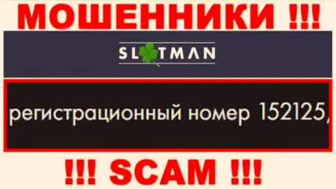 Рег. номер SlotMan - информация с официального сайта: 152125
