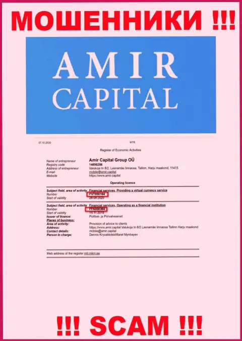 АмирКапитал предоставляют на сайте лицензионный документ, невзирая на это искусно разводят доверчивых людей