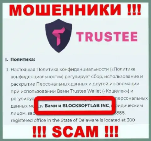 BLOCKSOFTLAB INC руководит брендом TrusteeGlobal Com - это ЖУЛИКИ !!!