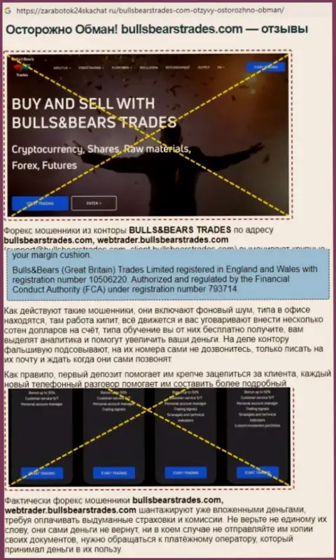 Обзор Bulls Bears Trades, позаимствованный на одном из сайтов-отзовиков