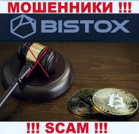 На веб-сайте мошенников Bistox Вы не отыщите сведений о их регуляторе, его нет !!!