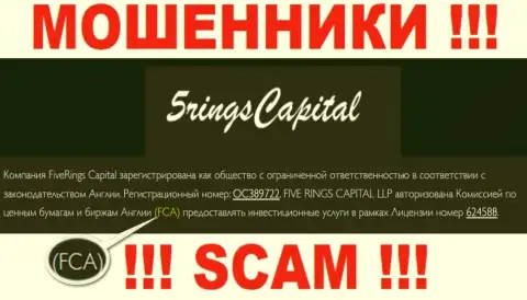 Не работайте с организацией FiveRings-Capital Com - работают под покровительством оффшорного регулятора - FCA