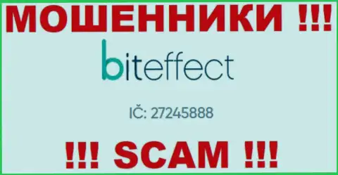 Регистрационный номер очередной незаконно действующей организации Bit Effect - 27245888