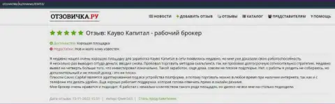 Очередной комментарий о форекс-дилинговом центре CauvoCapital Com на сайте otzovichka ru